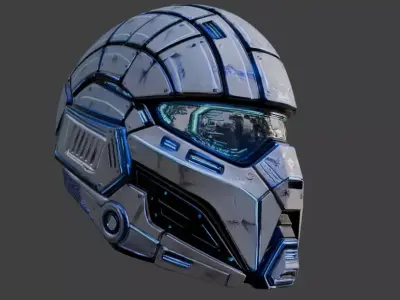 scifi helmet 3D model