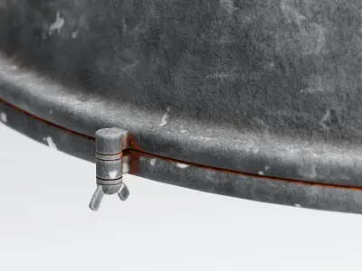 Old Hanging Table Lamp Dirty and Rusted 3D model