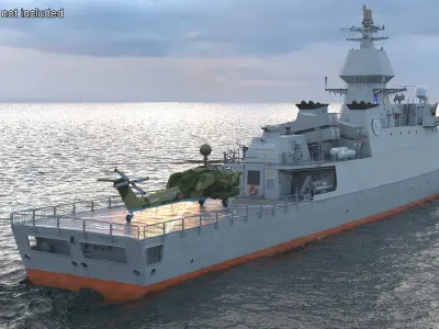  Iranian Destroyer Deylaman with Helicopter Rigged 