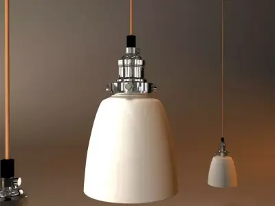 Restoration Hardware Factory Filament Milk Glass Cloche Pendant 3D model