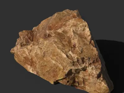 Low poly sharp blocky Yellow rock formation 181113 Low-poly 3D model