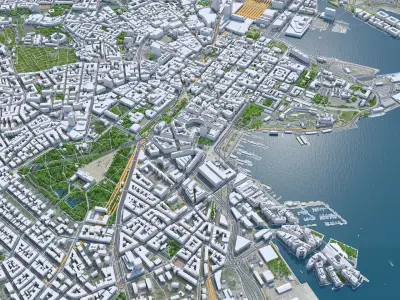 Oslo Downtown Norway Low-poly 3D model