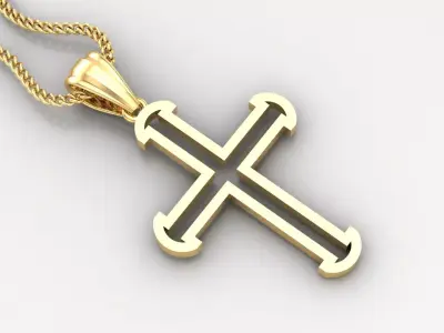 High Cross Pendant Light Gold 18K 4CP018 3D print model