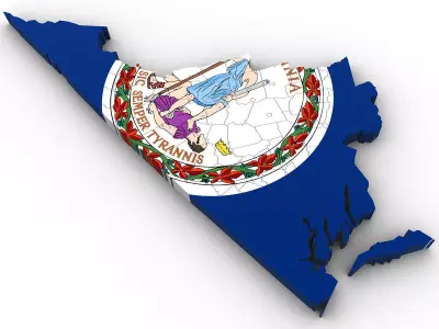 Virginia Political Map 3D model
