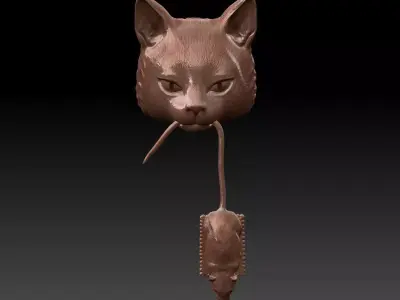 Cat Door Knocker 3D print model