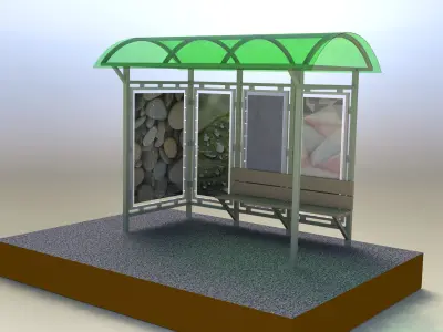 Bus stop v2 3D model