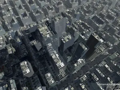 High Rise City VII Low-poly 3D model