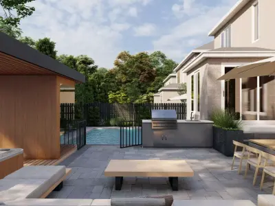Garden Landscape 3D Model - SketchUp and Lumion Scene 3D model 3D model