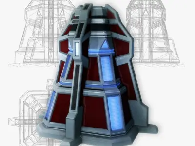 Force field generator 07 sci-fi Low-poly 3D model