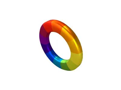 Color Wheel v1 002 Low-poly 3D model