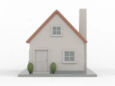 Cartoon House 3D model 10