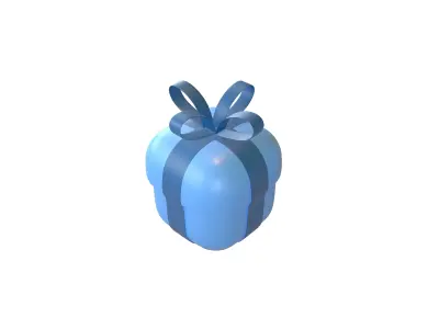 Giftbox v1 004 Low-poly 3D model