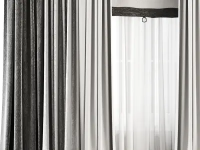 Roman and Cotton Curtain Low-poly 3D model