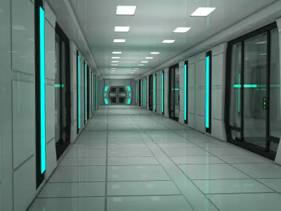 Sci Fi Prison Corridor Interior 3D model