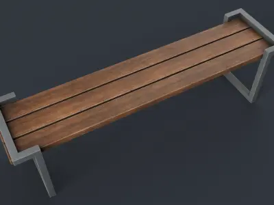 Modern Outdoor Bench 22 PBR Game Ready Low-poly 3D model