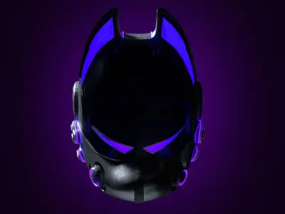 Sci-Fi Helmet Cyberpunk Dog 3D Model Low-poly 3D model