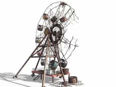 Destroyed Ferris Wheel 3D model
