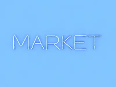 Market Neon Sign Low-poly 3D model