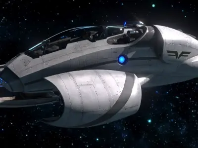 Sci-fi Spaceship Dropship Low-poly 3D model