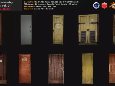Photogrammetry Doors Pack volume 01 3D model