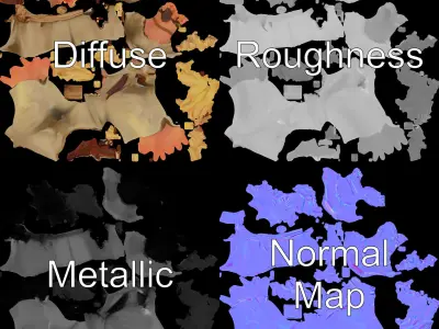 Young Adventurer Character with Casual Medieval Costume Low-poly 3D model