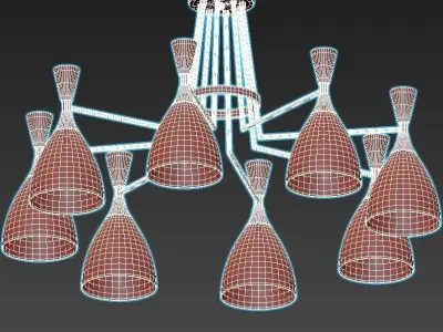 lumion-oliver-4494 light chandelier with brass accents 3D model