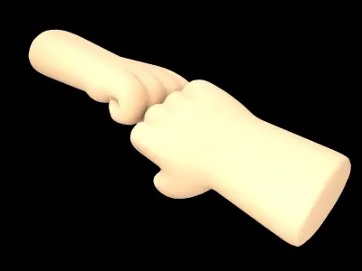 Fist Bump Icon v1 002 Low-poly 3D model