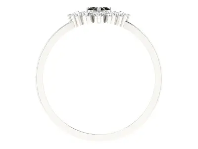 Light Weight White Gold Diamond Ring  -EZ LR-06 3D print model