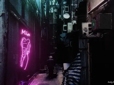 Woman Neon Sign Low-poly 3D model