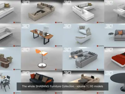 The whole SHABANG Furniture Collection - volume 1 3D Model Pack