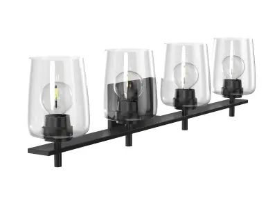 Calais Collection Four-Light New Traditional Matte Black 3D model