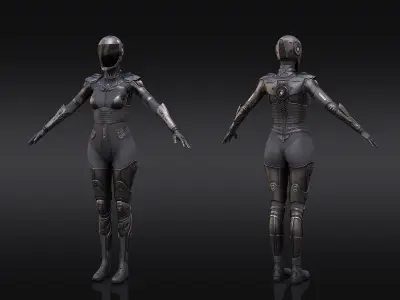 Female Cyborg 3D model