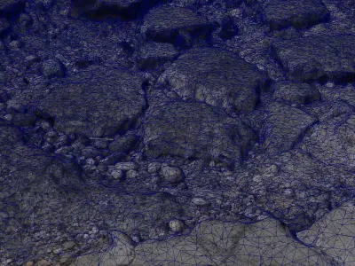 Hole on the road Low-poly 3D model