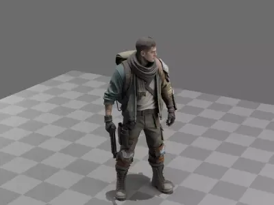 Post-Apocalyptic Survivor 3D model