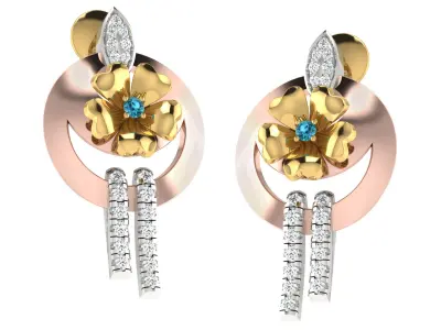 Women Pendant Earring Sets 3dm STL OBJ FBX Renders Details 3D print model 27