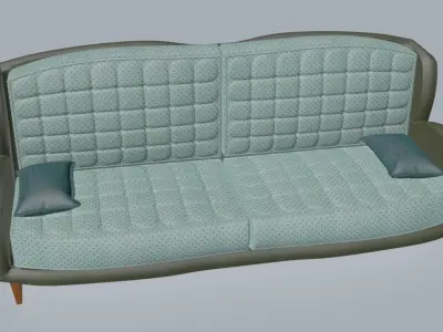 Chesterfield smoothed shape sofa 3D model