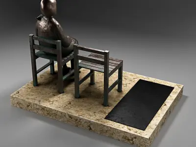 Friedensstatue - Comfort Woman Statue Low-poly 3D model