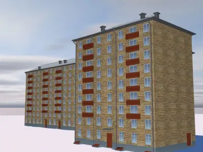 Flat house Low-poly 3D model buy
