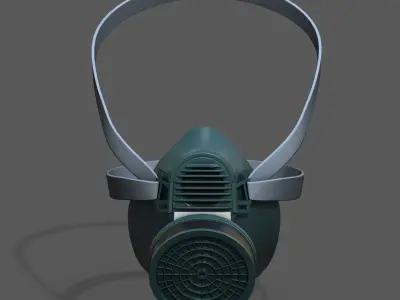 Gas mask respirator plastic futuristic scifi  Low-poly 3D model