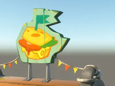 3d burger shop Low-poly 3D model