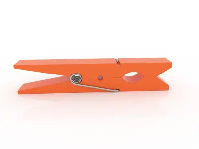 CLOTHES PEG ORANGE PLASTIC Low-poly 3D model