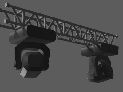 Stage Lights with Truss Beam Low-poly 3D model