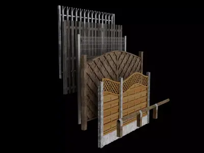 Fence Pack 1 Low-poly 3D model