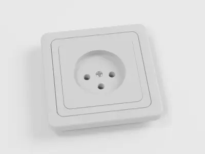 Electrical outlet AC power socket 3d model Low-poly 3D model