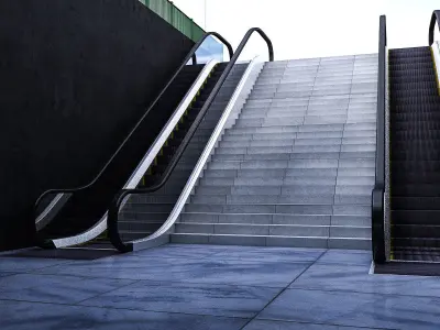 Subway Entrance Low-poly 3D model