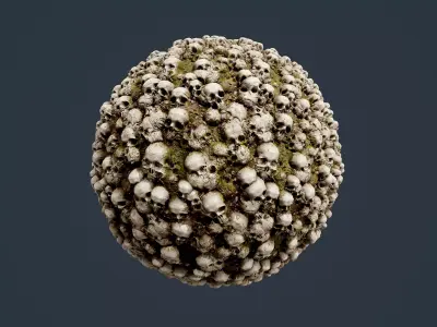 Skull Bones Horror Seamless PBR Texture 21 Texture