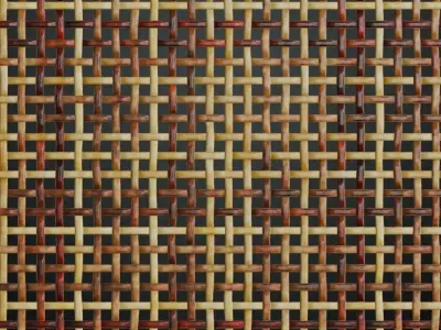 Open-Weave Multicolored Bamboo Wicker PBR Texture