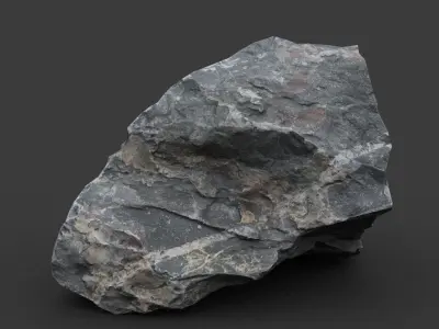 Gray Sharp Rock 220817 Photogrammetry - Ultra HD 16K Textures Low-poly 3D model