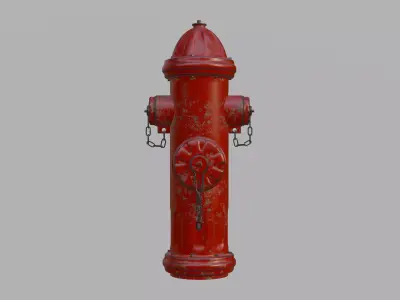Damaged Fire Hydrant  3D model