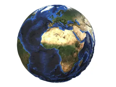Earth Natural Globe Low-poly 3D model
